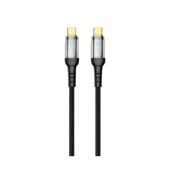کابل شفاف LED Type‑C به Type‑C گرین‌ لاین