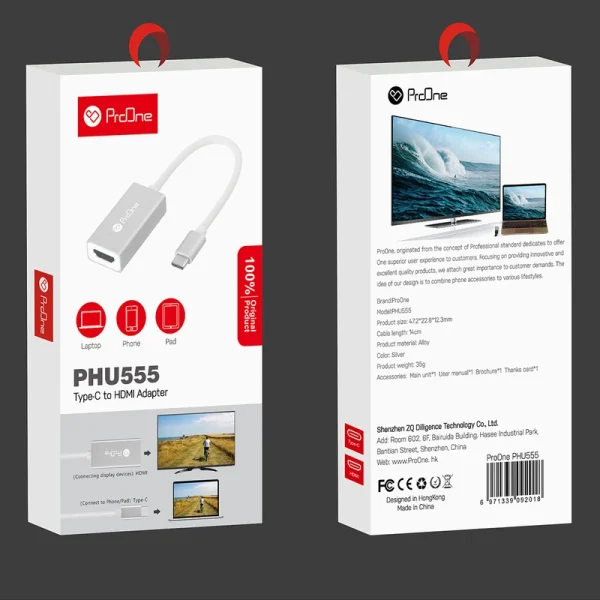 مبدل USB-C به HDMI پرووان مدل PHU555