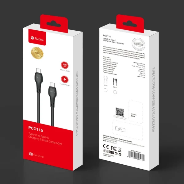 کابل USB-C پرووان مدل PCC116 60W PD