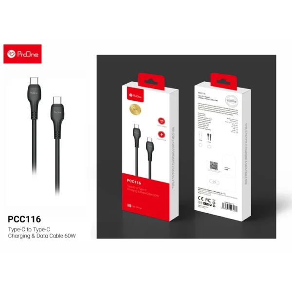 کابل USB-C پرووان مدل PCC116 60W PD