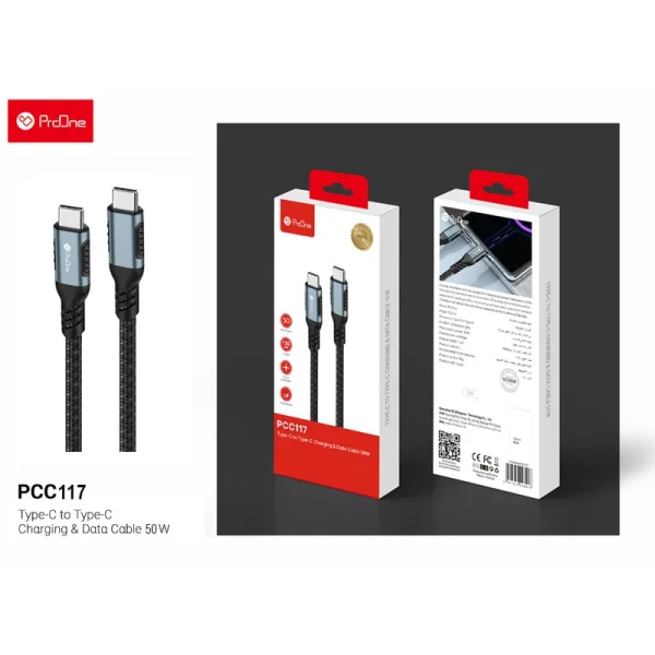 کابل USB-C پرووان مدل PCC117 50W PD