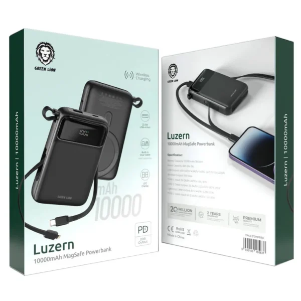 پاوربانک مگ‌سیف ۱۰۰۰۰ گرین لاین مدل Luzern