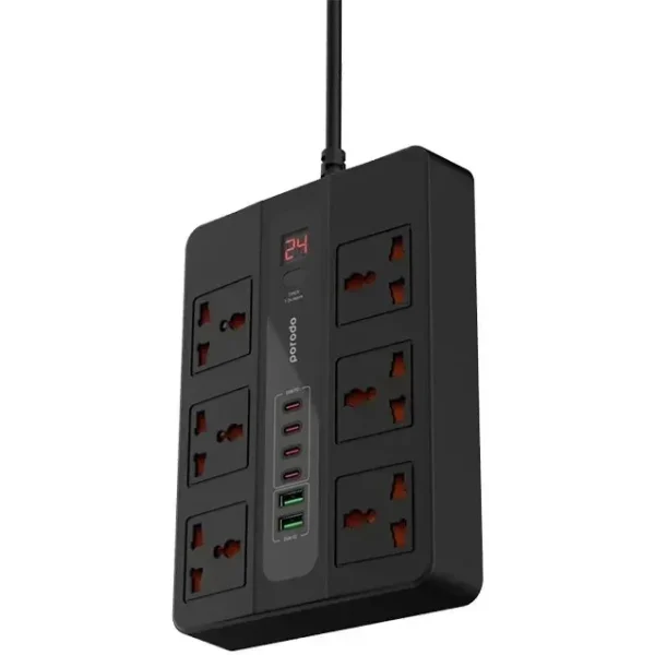 هاب تغذیه چند پورت Porodo مدل PD-FWCH009-2M | با کابل 2متر