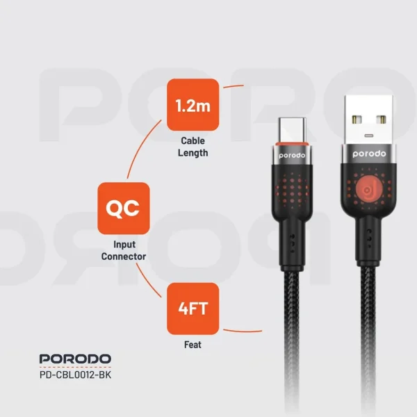 کابل تایپ a به تایپ c پرودو مدل CBL012