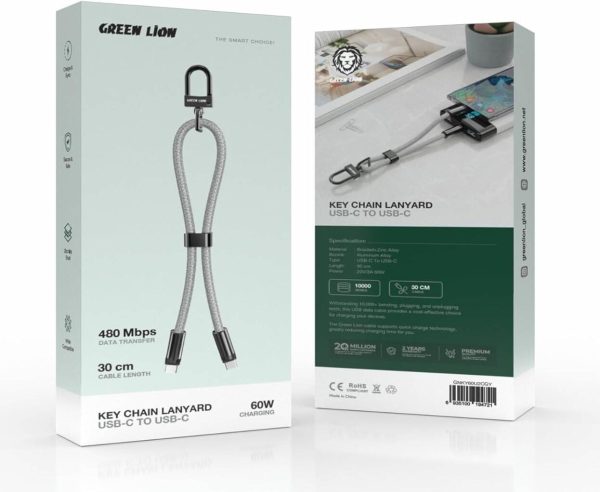 کابل تایپ سی به تایپ سی گرین لاین مدل keychain lanyard